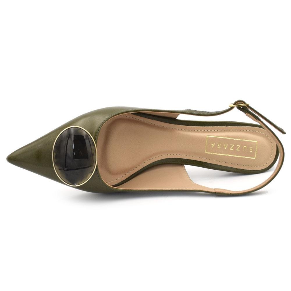 Scarpin Slingback Feminino Suzzara 15601-30 Verde 6