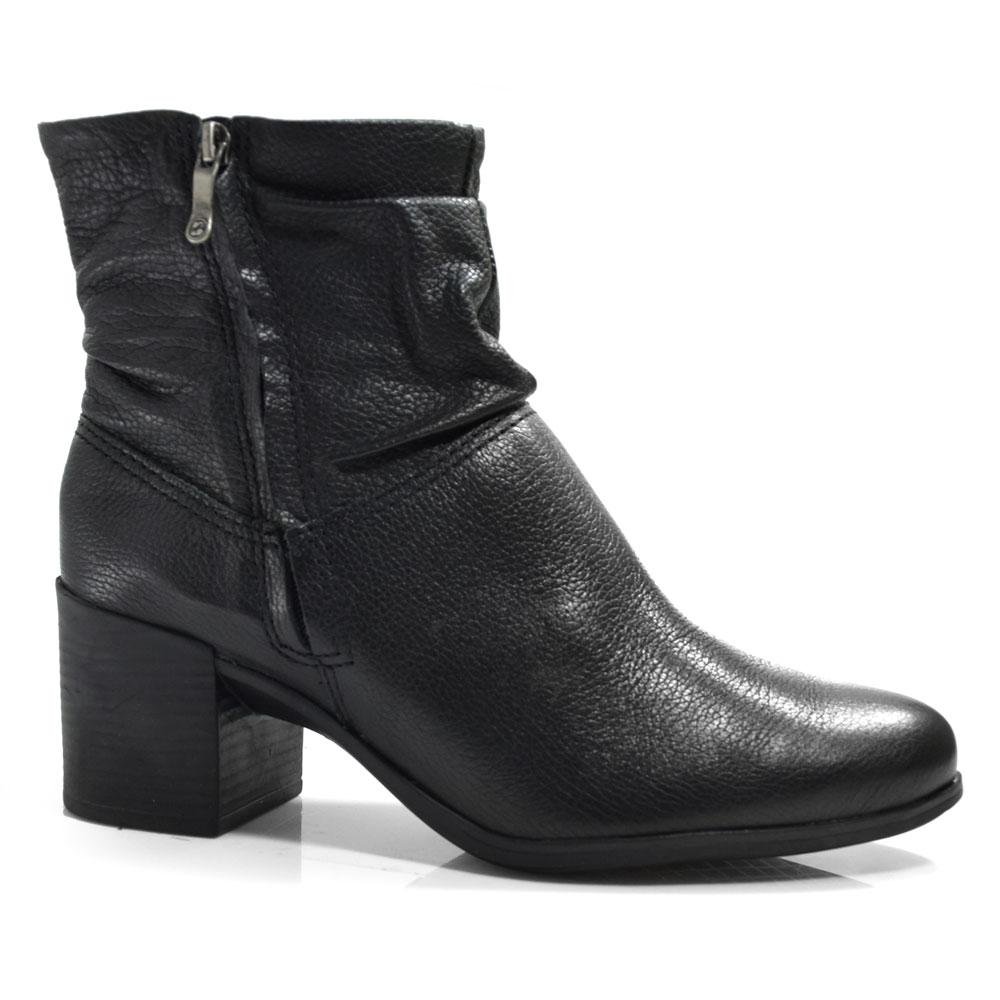 Bota Cano Curto de Couro e Salto Bloco Bottero 346907