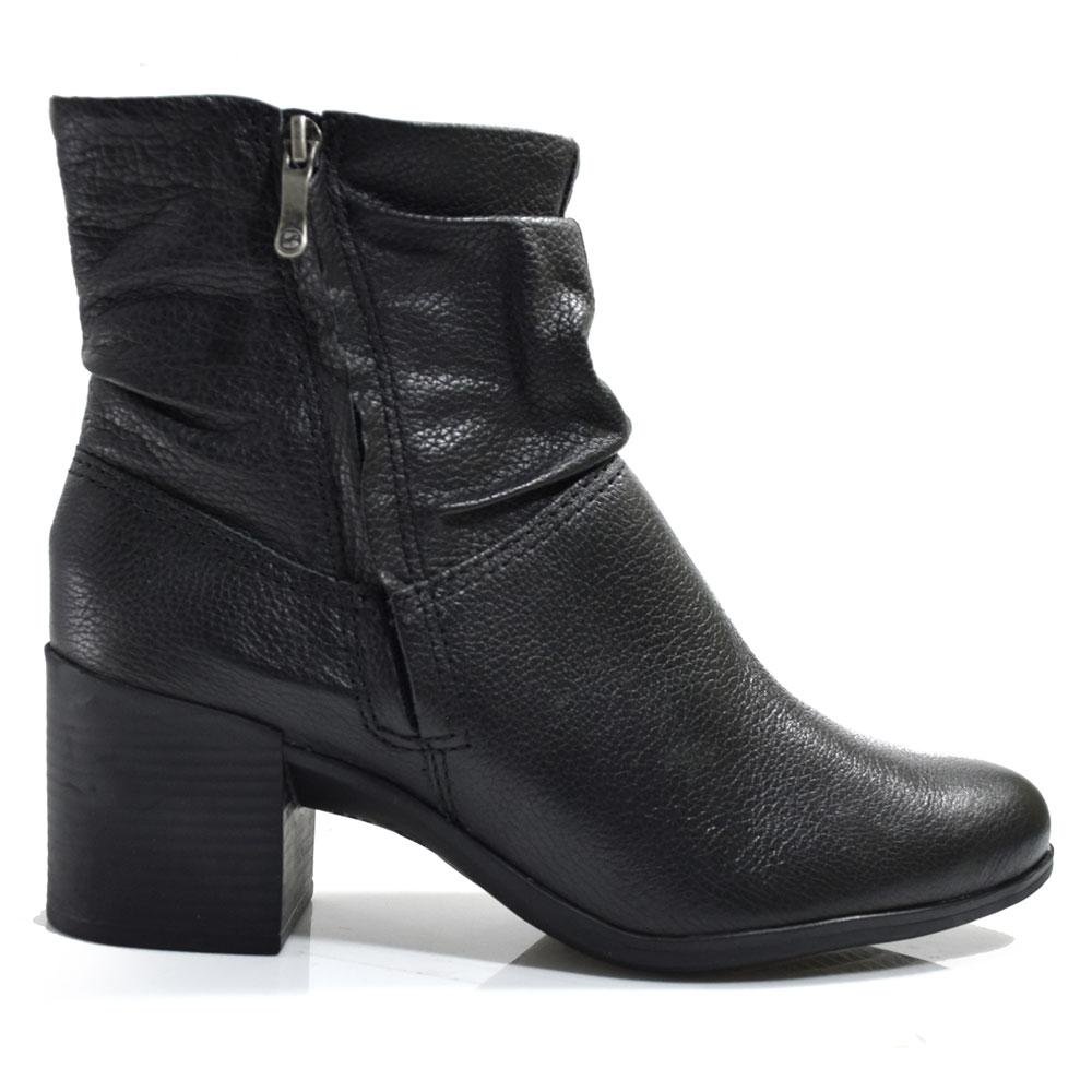 Bota Cano Curto de Couro e Salto Bloco Bottero 346907 Preto 3