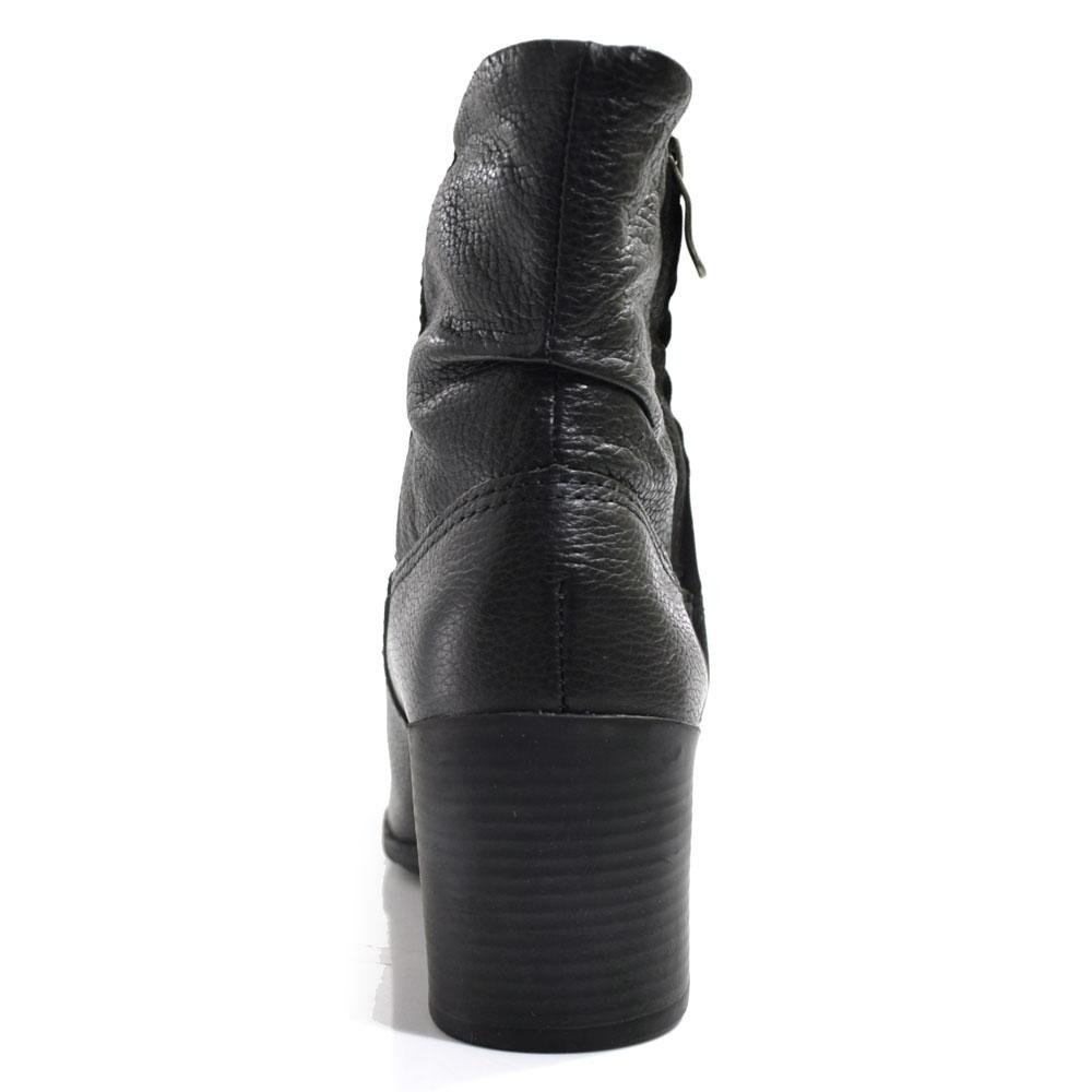 Bota Cano Curto de Couro e Salto Bloco Bottero 346907 Preto 4