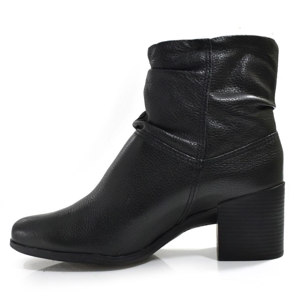 Bota Cano Curto de Couro e Salto Bloco Bottero 346907 Preto 5