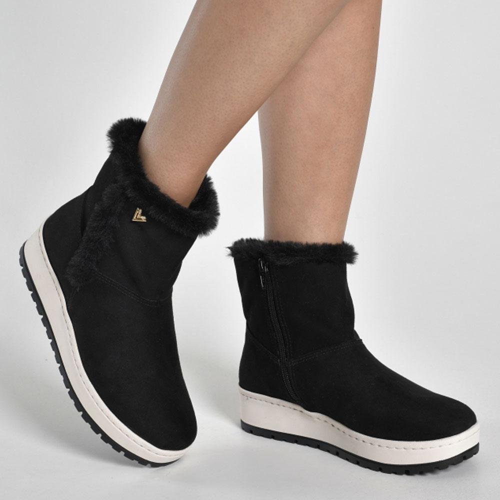 Coturno Peluciado Feminino Via Marte Preto 3
