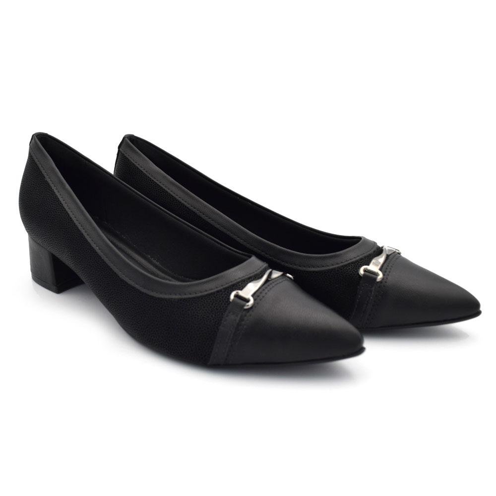 Scarpin de Salto Bloco Feminino Piccadilly 739099 Preto 2