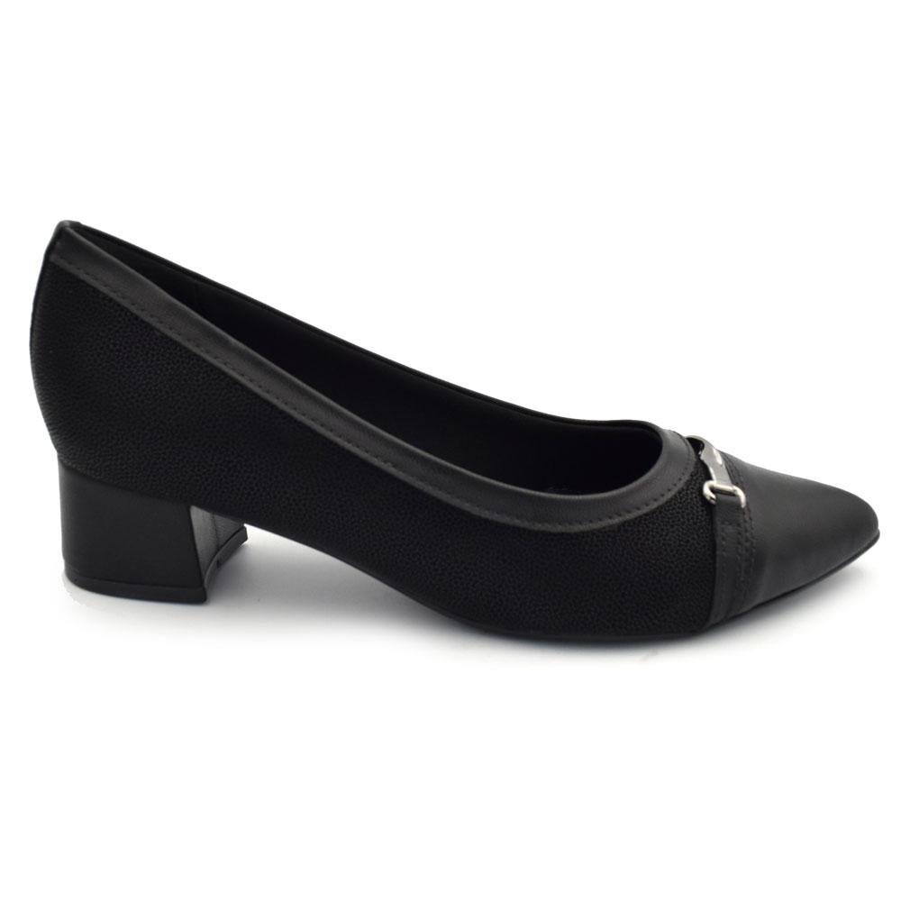 Scarpin de Salto Bloco Feminino Piccadilly 739099 Preto 3