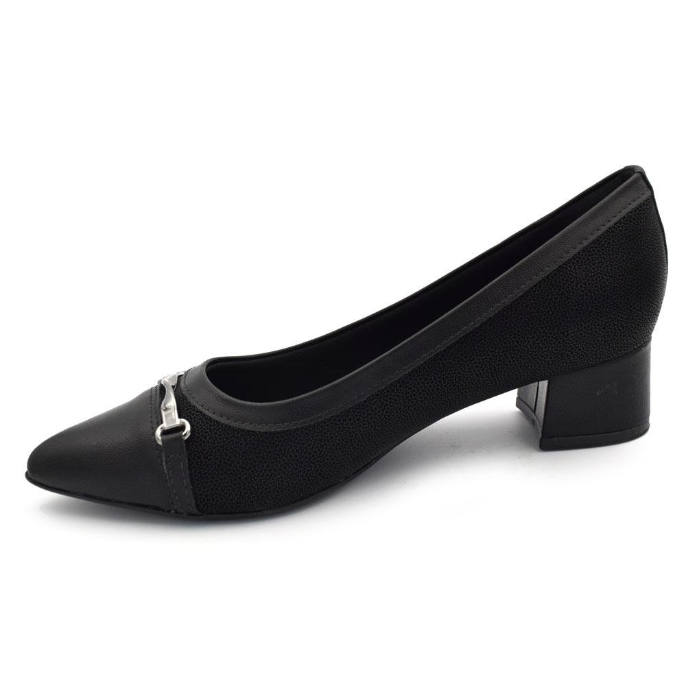 Scarpin de Salto Bloco Feminino Piccadilly 739099 Preto 5