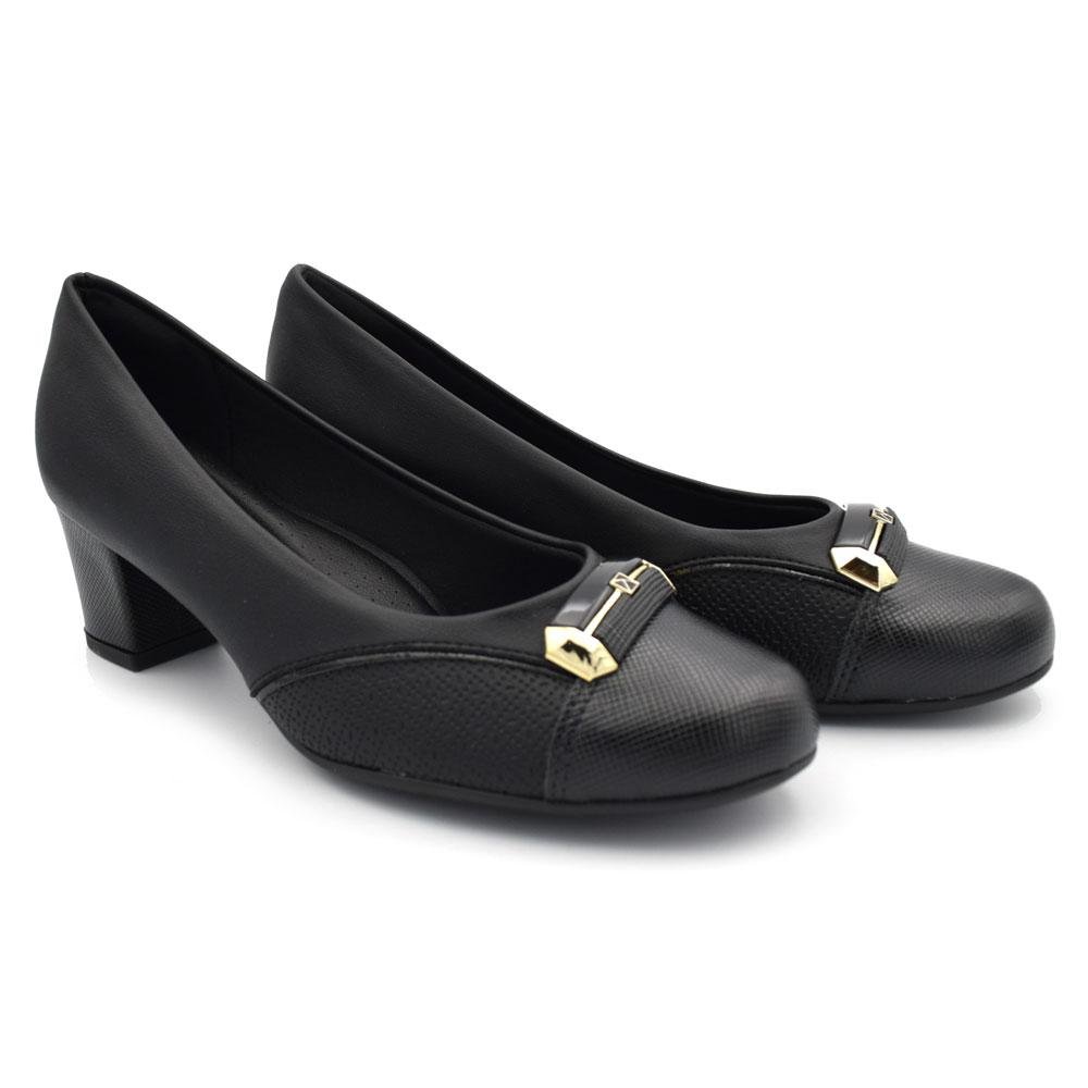Scarpin de Salto Bloco Feminino Piccadilly Preto 2
