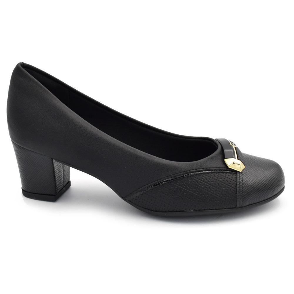 Scarpin de Salto Bloco Feminino Piccadilly Preto 3