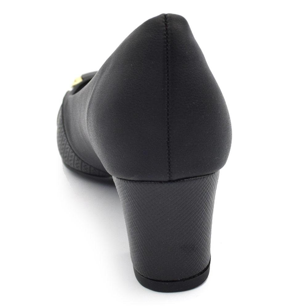 Scarpin de Salto Bloco Feminino Piccadilly Preto 4