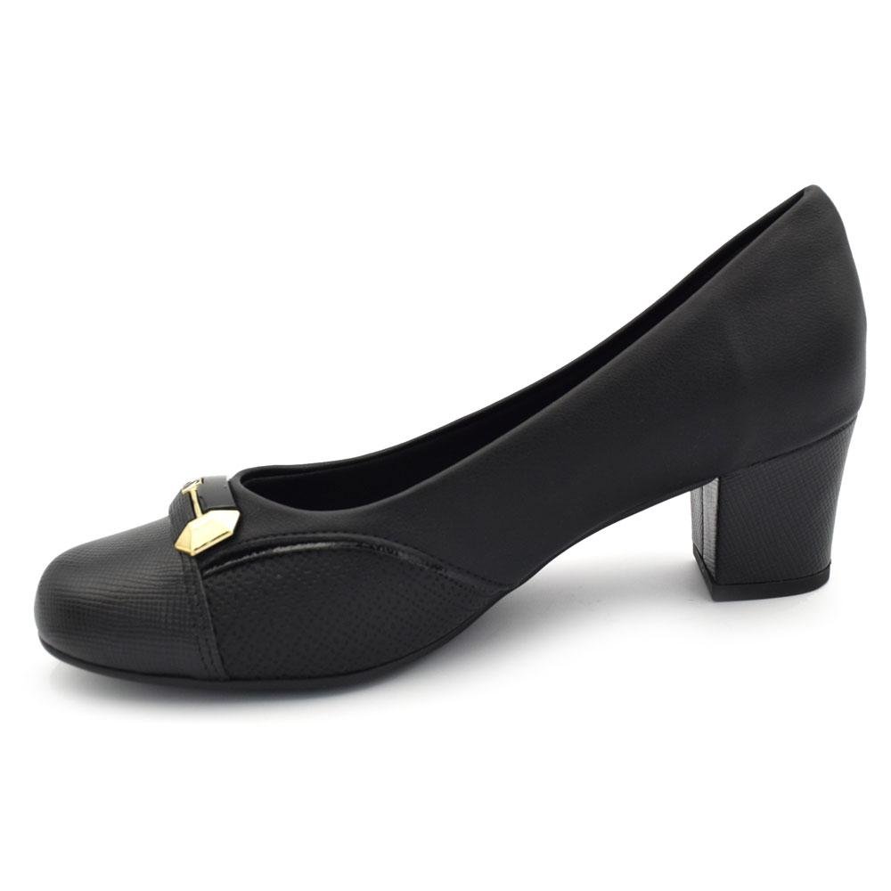 Scarpin de Salto Bloco Feminino Piccadilly Preto 5