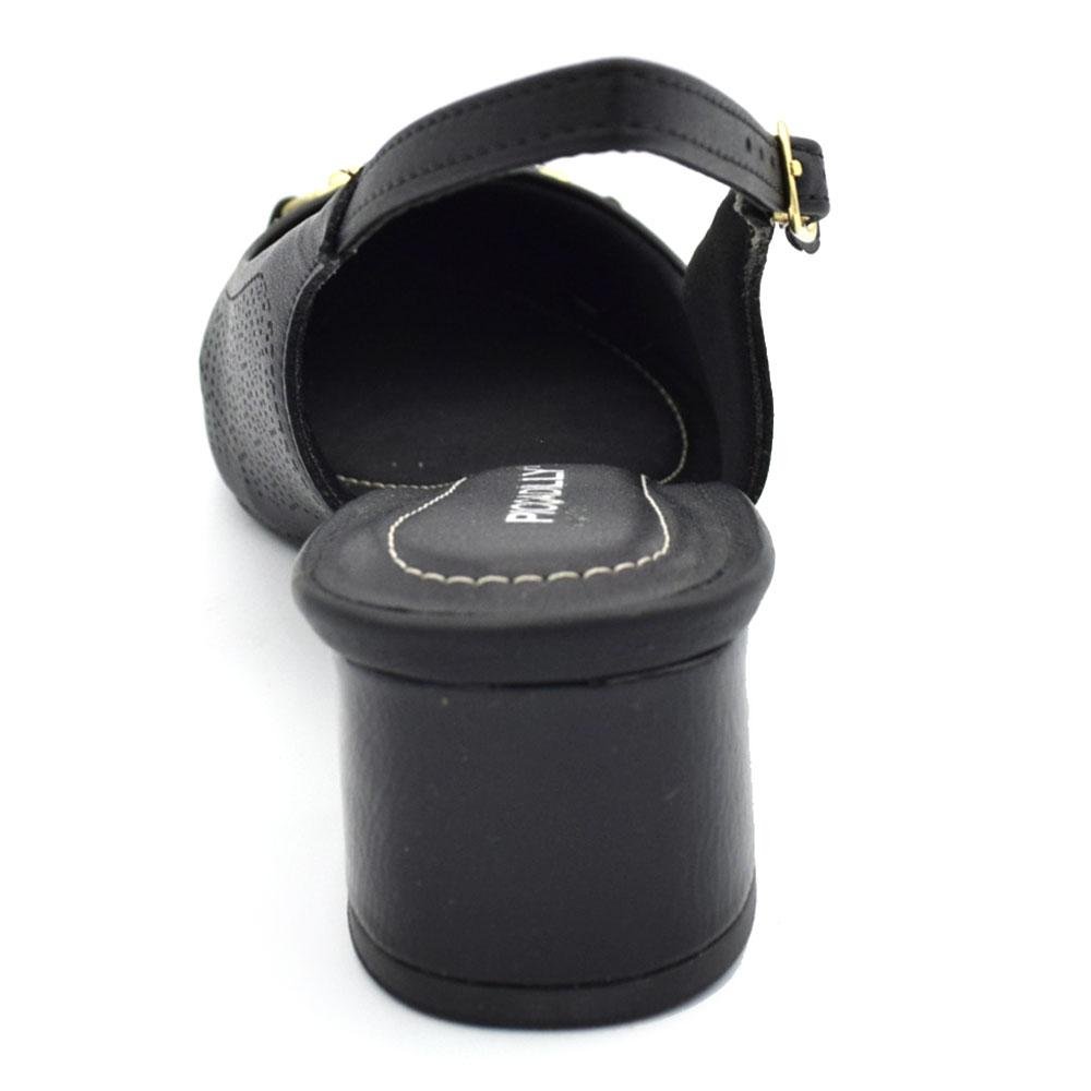 Scarpin Slingback de Salto Bloco Piccadilly Preto 4