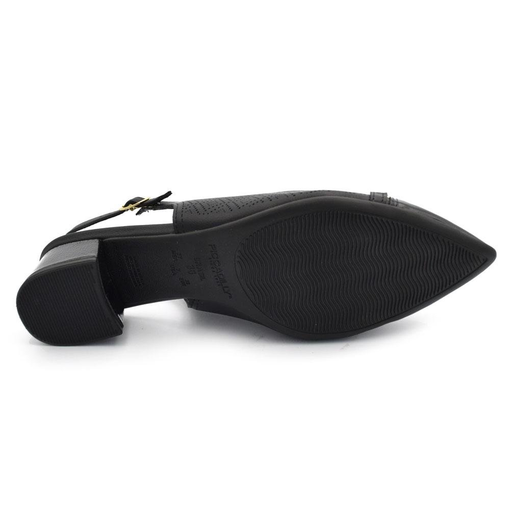 Scarpin Slingback de Salto Bloco Piccadilly Preto 7