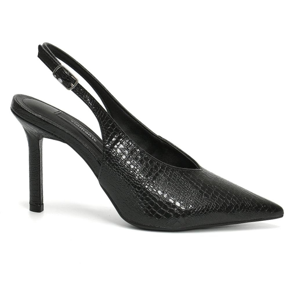 Scarpin Slingback Feminino Via Marte Preto 3