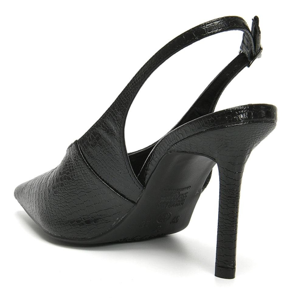 Scarpin Slingback Feminino Via Marte Preto 4