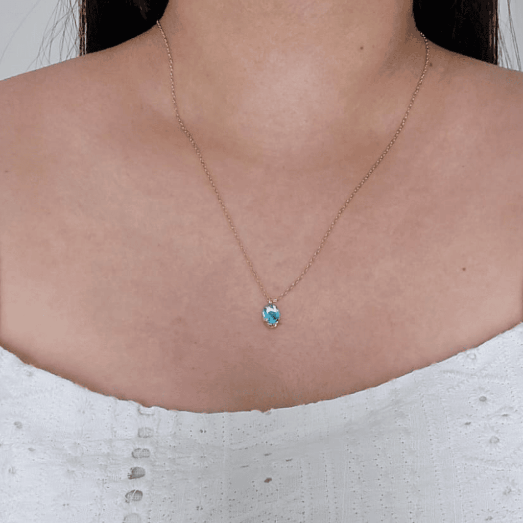 Conjunto Brinco e Colar Topazio banhado em ouro 18k Dourado 3