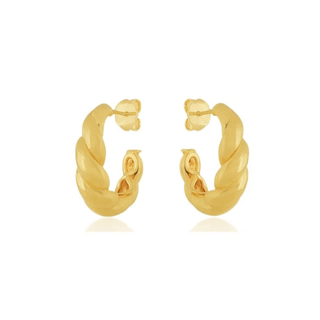 Argola Croissant G banhado em ouro 18k Crisântemo Joias