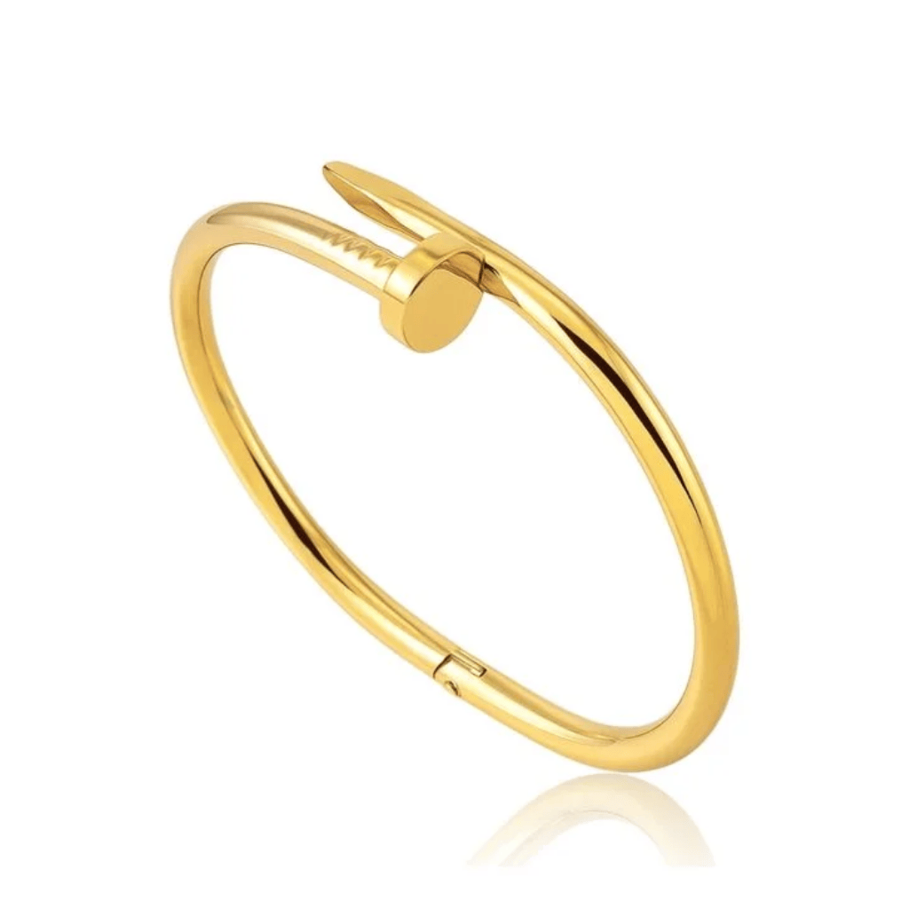 Bracelete Redondo Prego banhado em ouro 18k Crisântemo Joias