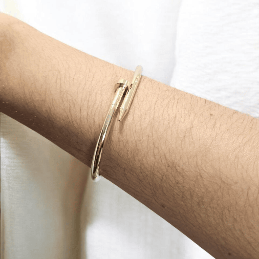 Bracelete Redondo Prego banhado em ouro 18k Crisântemo Joias Dourado 2