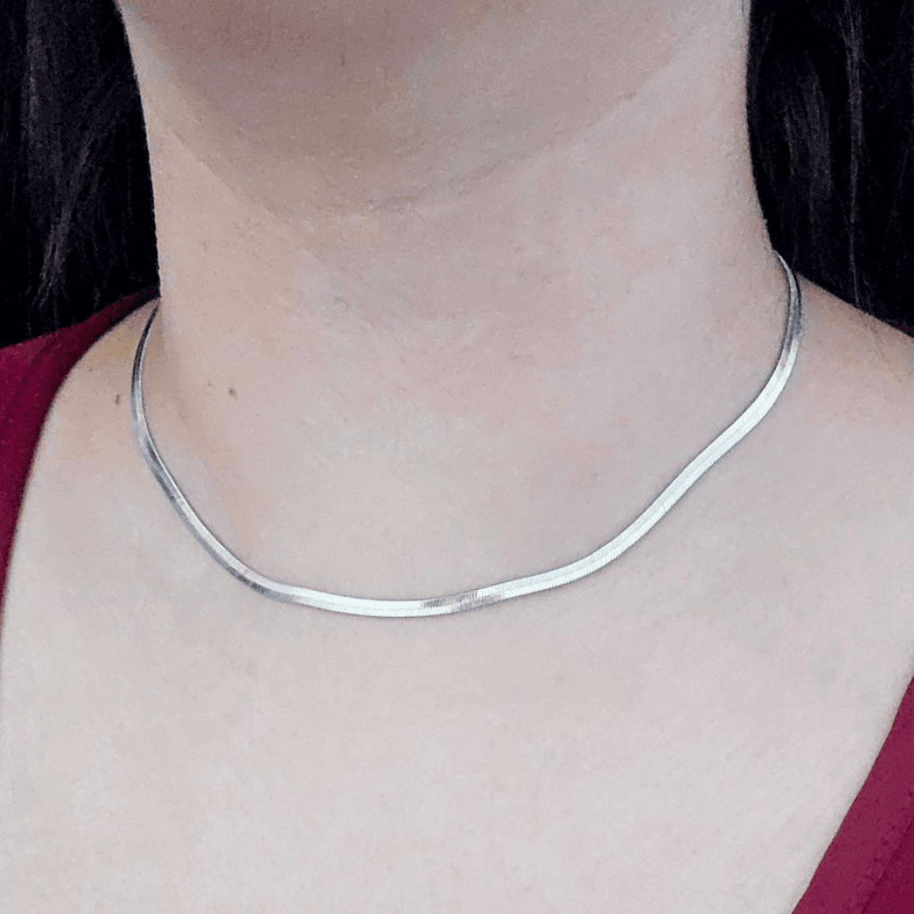 Choker Fita banhado em ródio branco Crisântemo Joias e Semijoias Prata 2