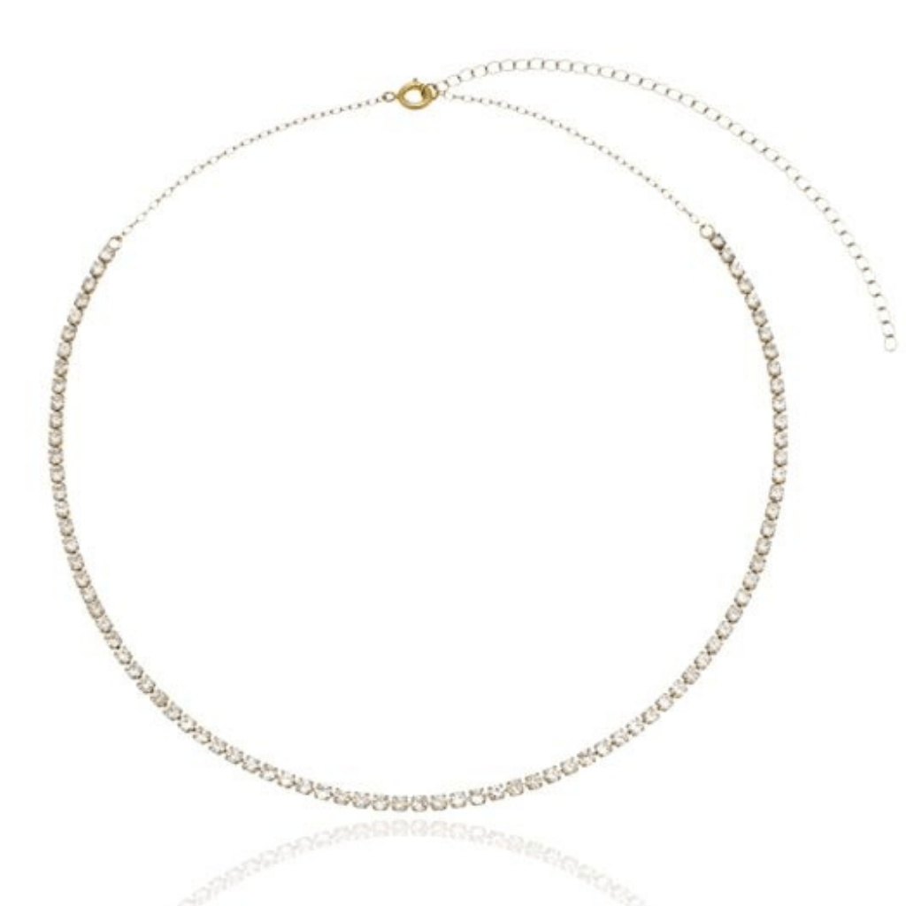 Choker Riviera banhada em ouro 18k Crisantemo Joias e Semijoias