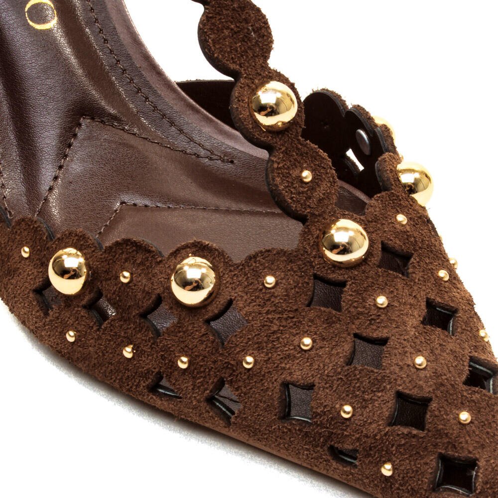 Slingback Couro Marrom Salto Médio Cecconello 2714001-2 Marrom 5