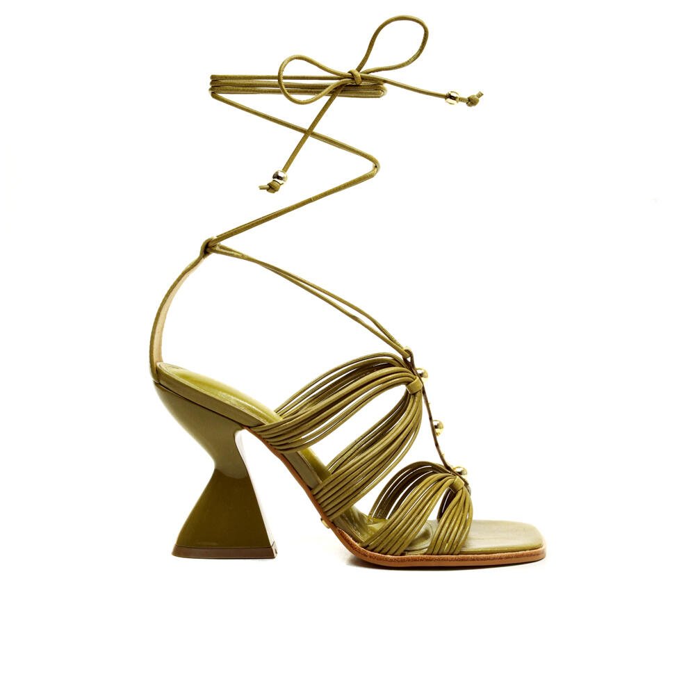 Sandália Couro Verde Salto Alto Cecconello 2718001-3 Verde 5