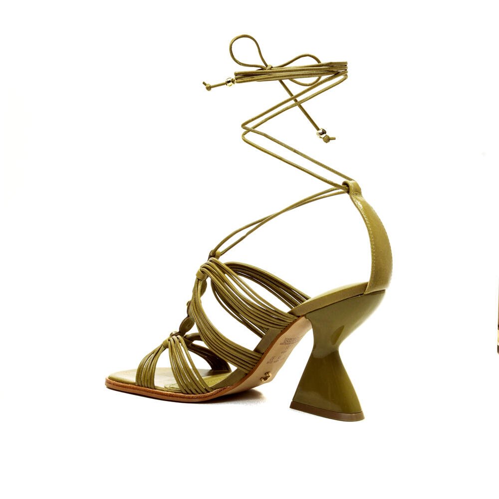 Sandália Couro Verde Salto Alto Cecconello 2718001-3 Verde 3