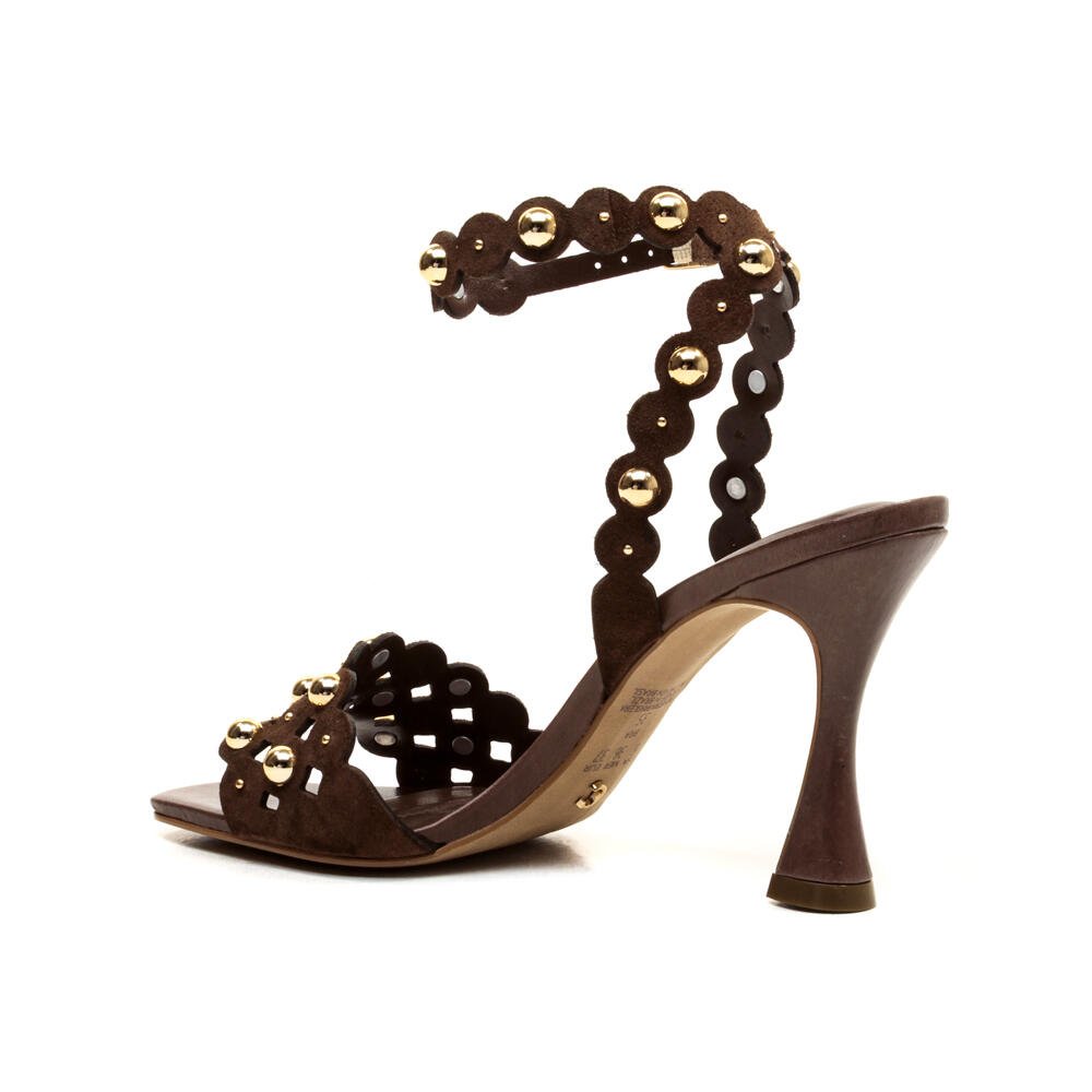 Sandália Couro Marrom Salto Alto Cecconello 2721001-2 Marrom 4