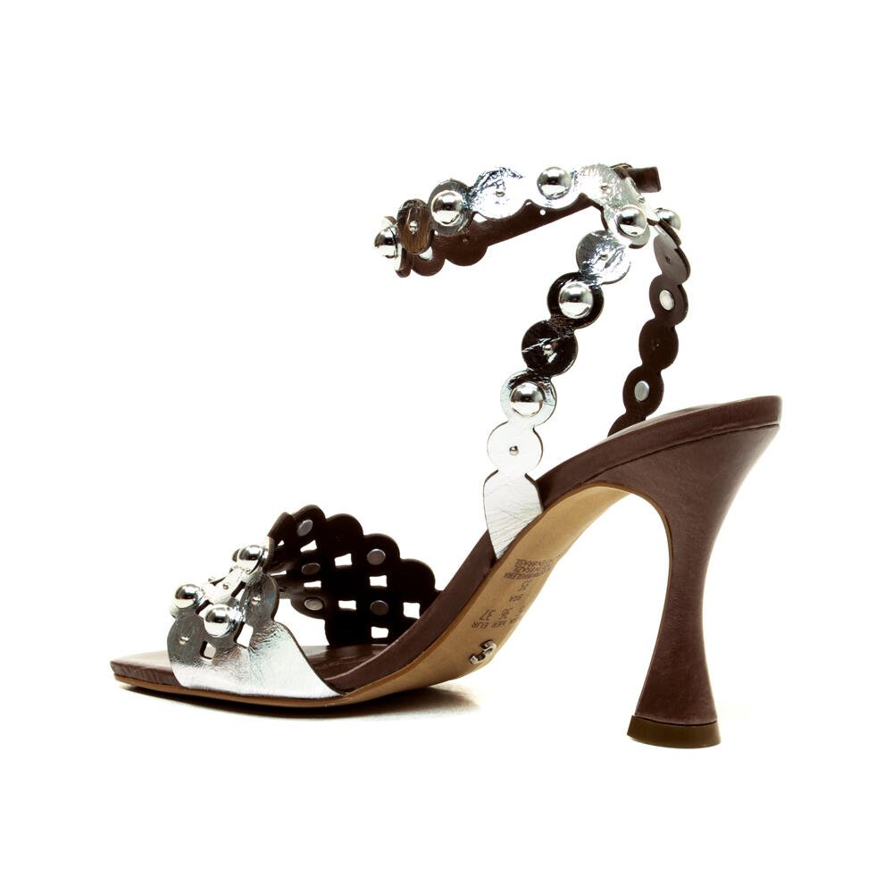 Sandália Couro Prata Salto Alto Cecconello 2721001-1 Prata 4