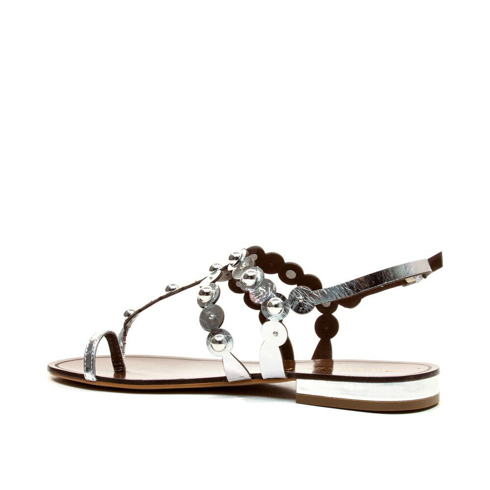 Sandália Rasteira Couro Prata Cecconello 2724001-2 Prata 4