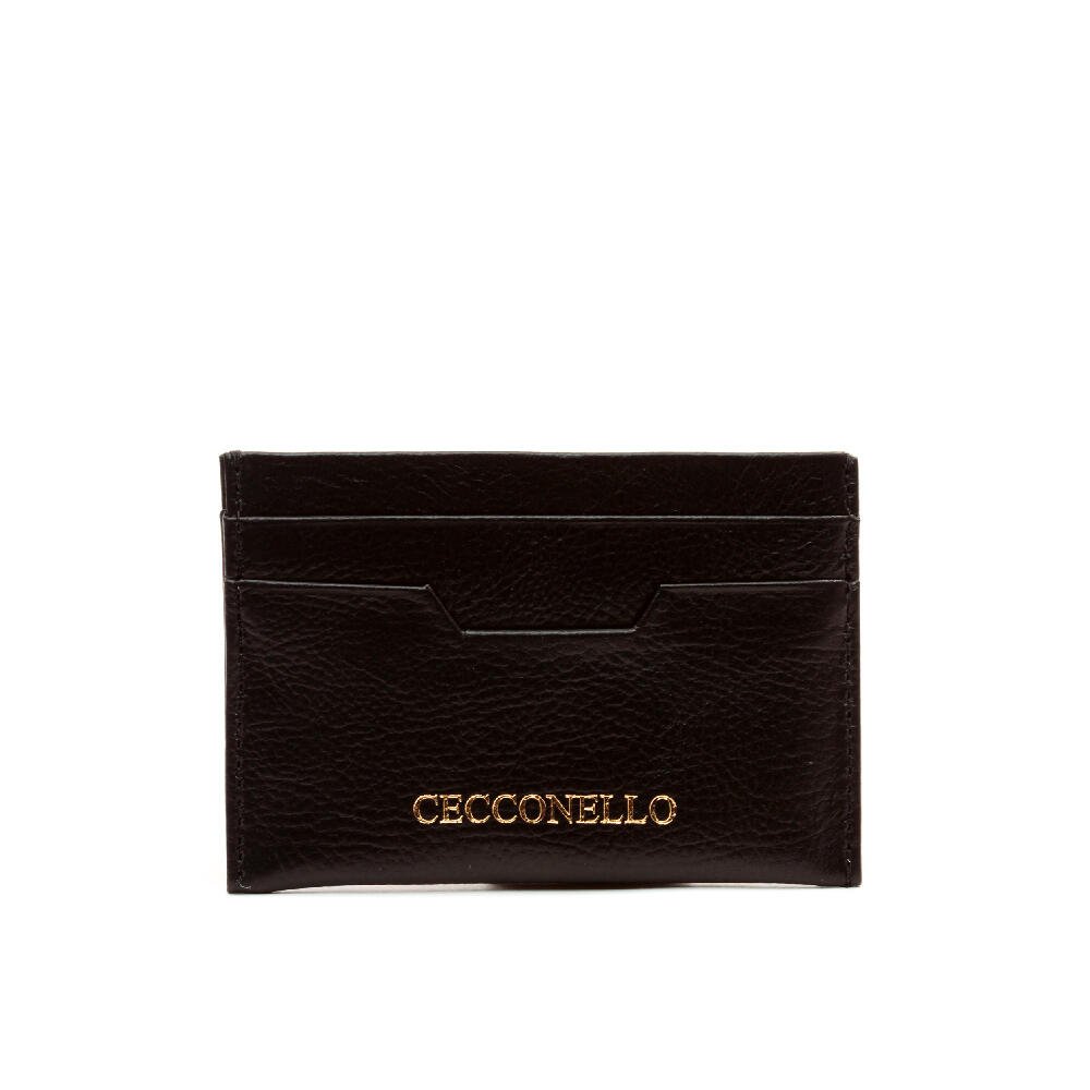 Porta Cartao Leah Couro Preto Cecconello C2944-5