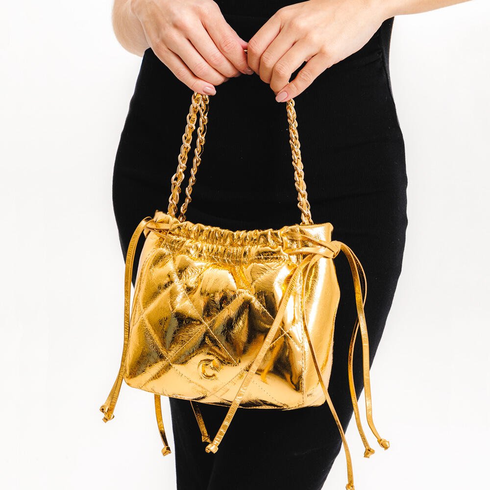 Bolsa Talia Couro Ouro Cecconello C2928-7 Ouro 2