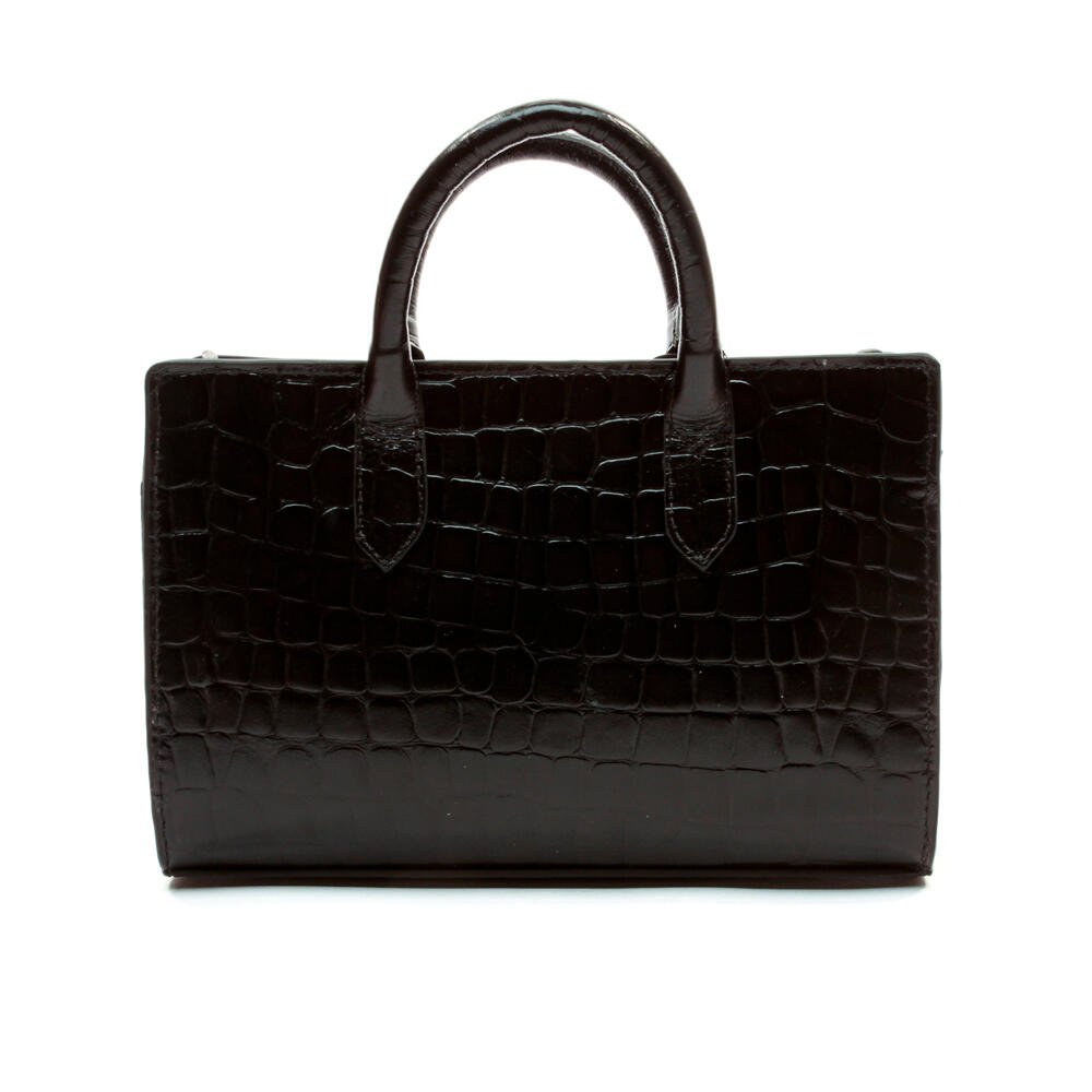 Bolsa Olivia Couro Croco Preto Cecconello C2903-2 Preto 5