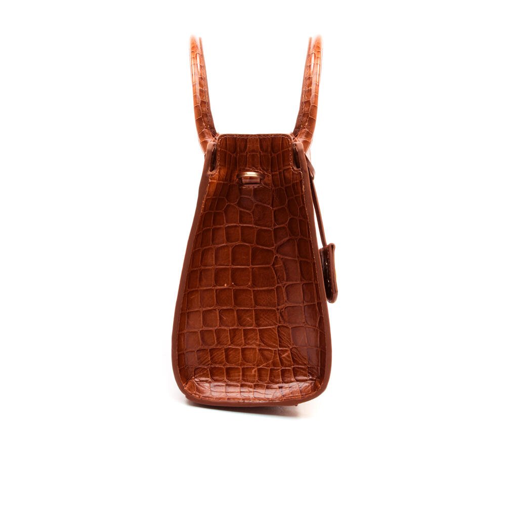 Bolsa Olivia Couro Croco Marrom Cecconello C2904-3 Marrom 3