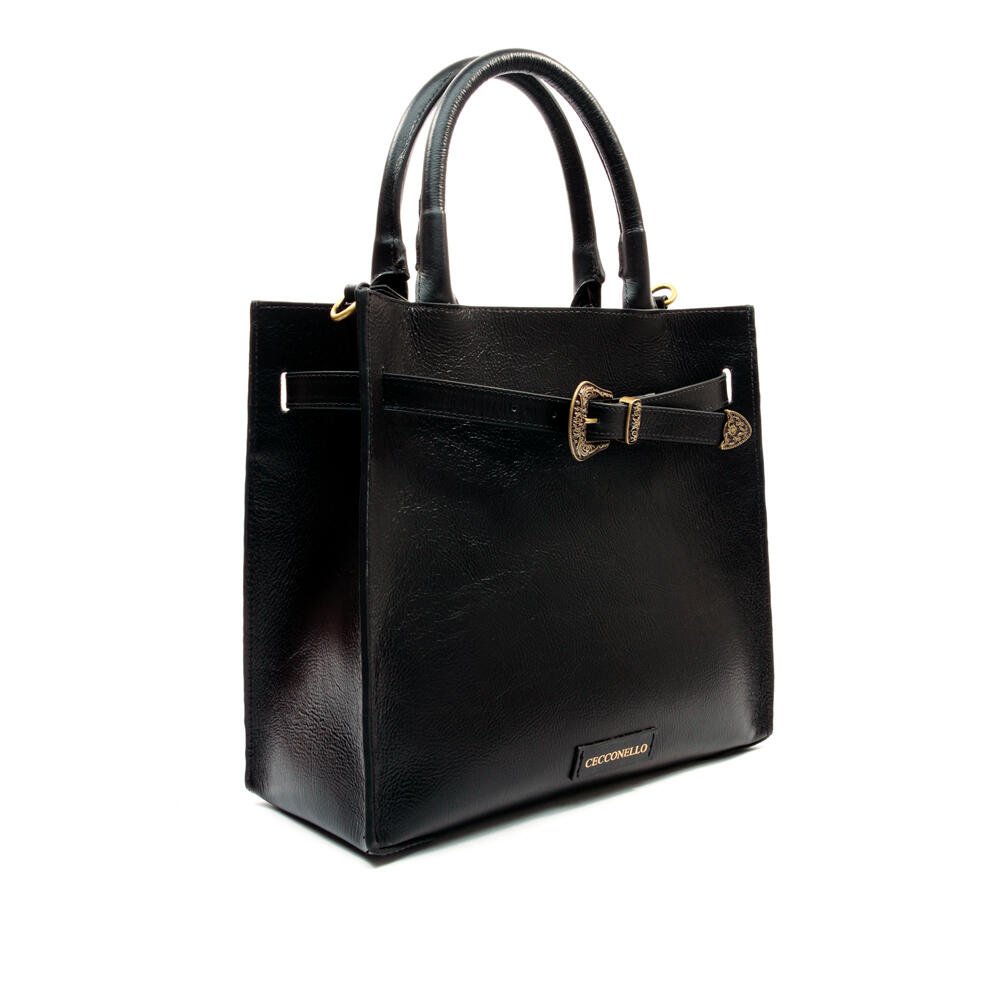 Bolsa Leona Couro Preto Cecconello C2918-4 Preto 2