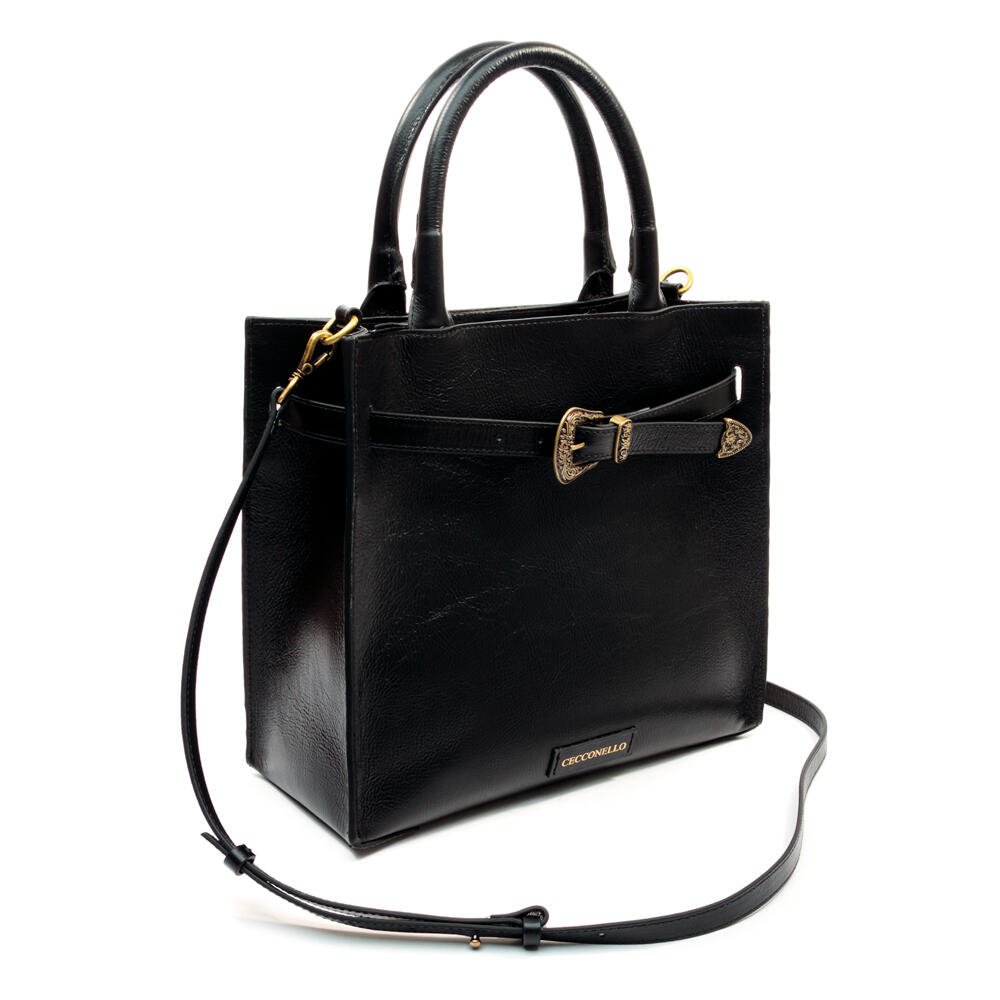 Bolsa Leona Couro Preto Cecconello C2918-4 Preto 5