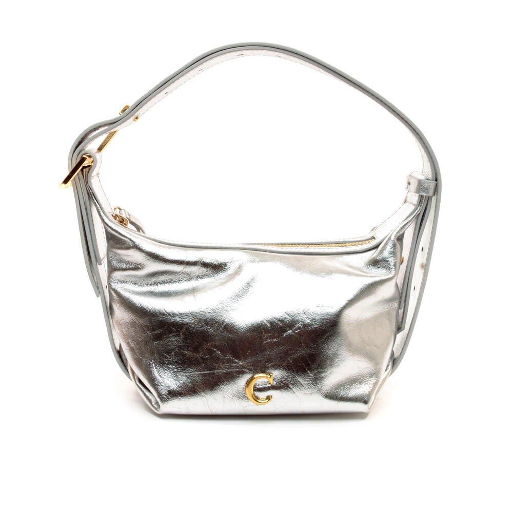 Bolsa Izza Couro Prata Cecconello C2911a-3