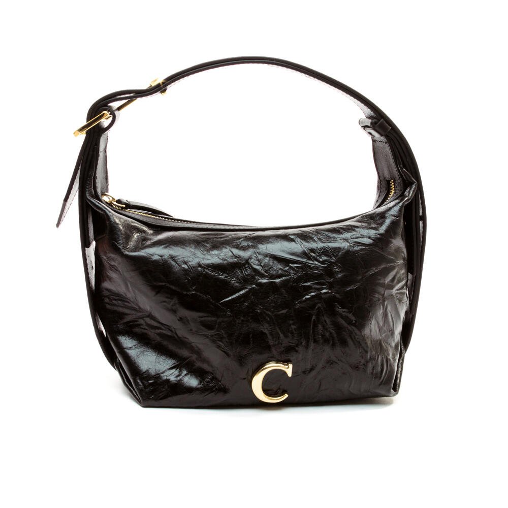 Bolsa Izza Couro Preto Cecconello C2912-1