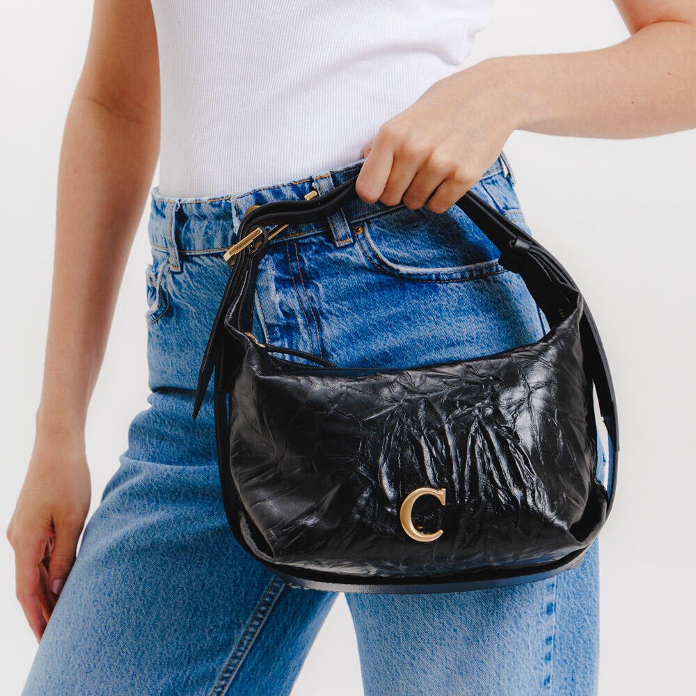 Bolsa Izza Couro Preto Cecconello C2912-1 Preto 2