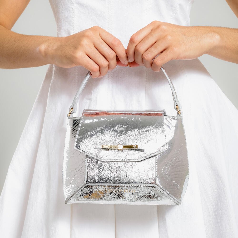 Bolsa Aurora Couro Prata Cecconello C2952-2 Prata 2