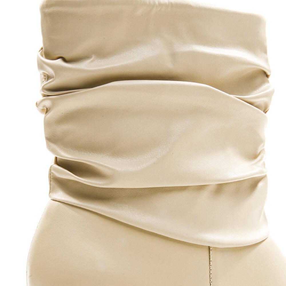 Bota Creme Slouchy Cano Curto Cecconello 1905001-11 Creme 4