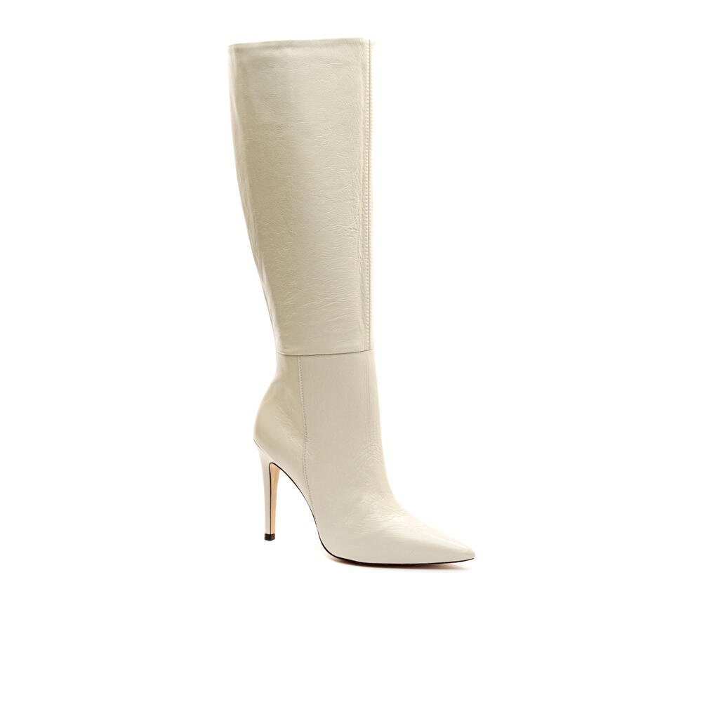 Bota Couro Off White Cano Longo Cecconello 1870014-44 Off White