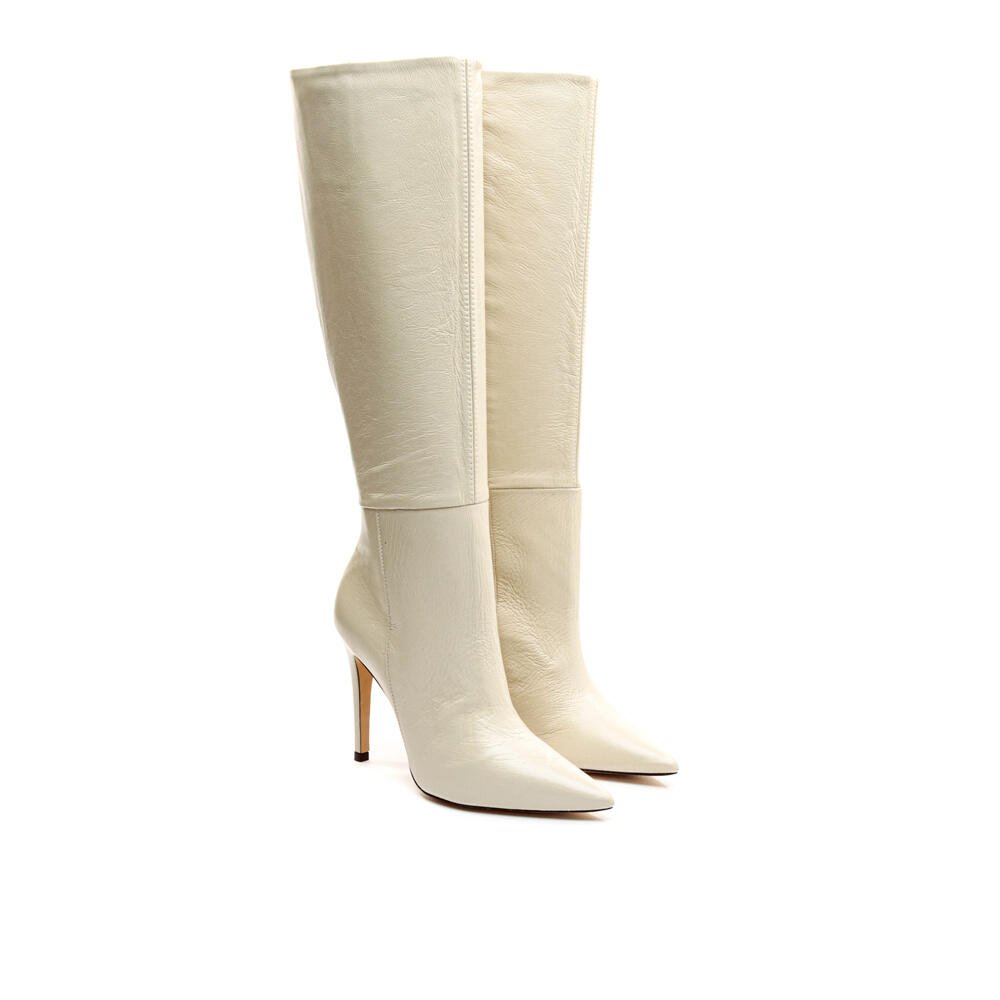 Bota Couro Off White Cano Longo Cecconello 1870014-44 Off White 5