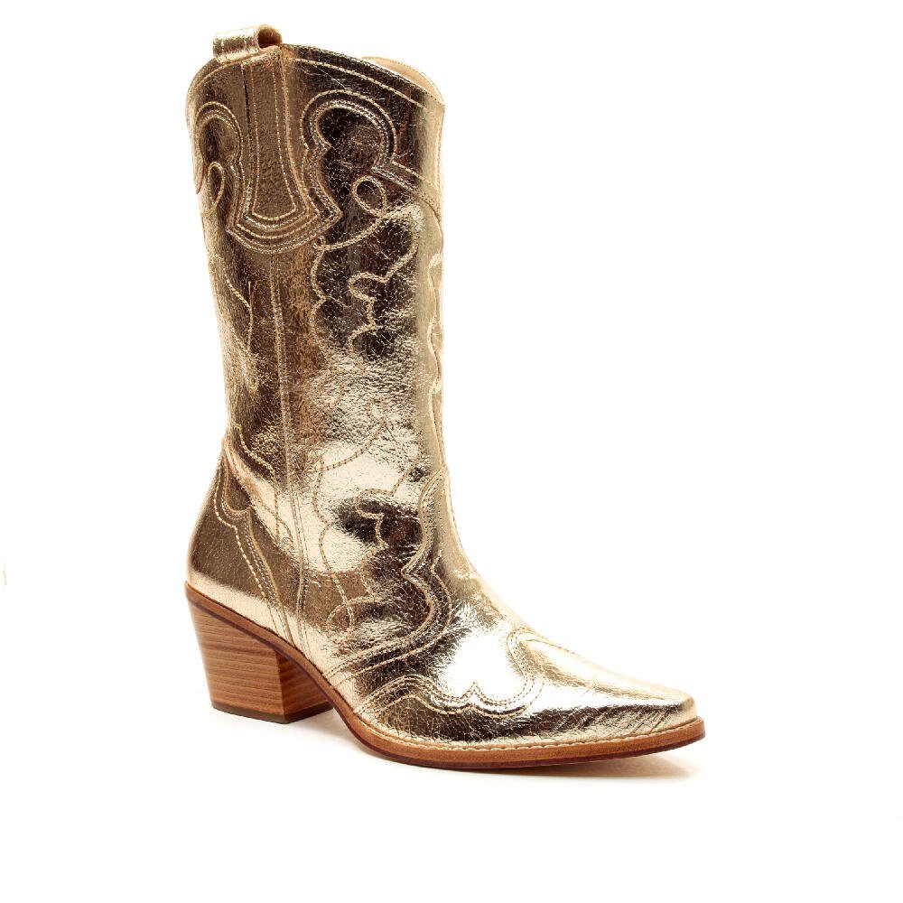 Bota Western Couro Ouro Cecconello 2260003-5 Ouro 2