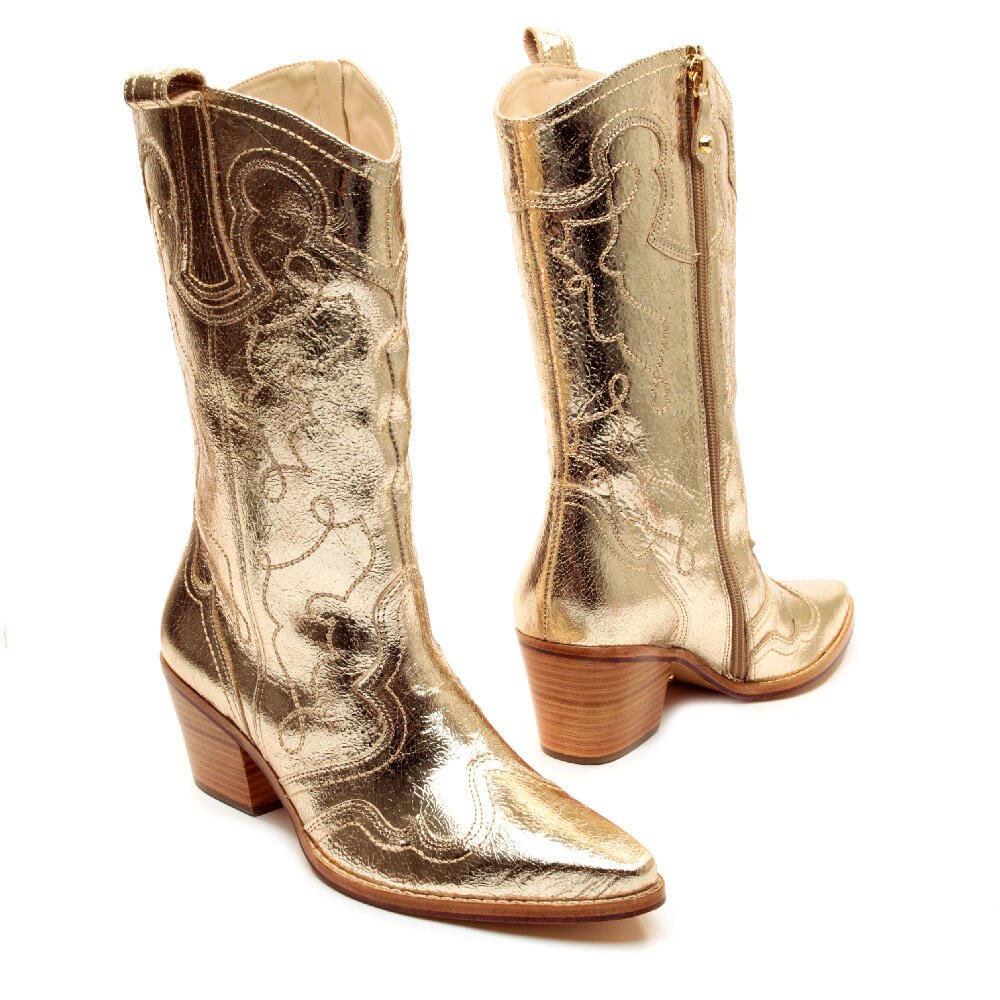 Bota Western Couro Ouro Cecconello 2260003-5 Ouro 4