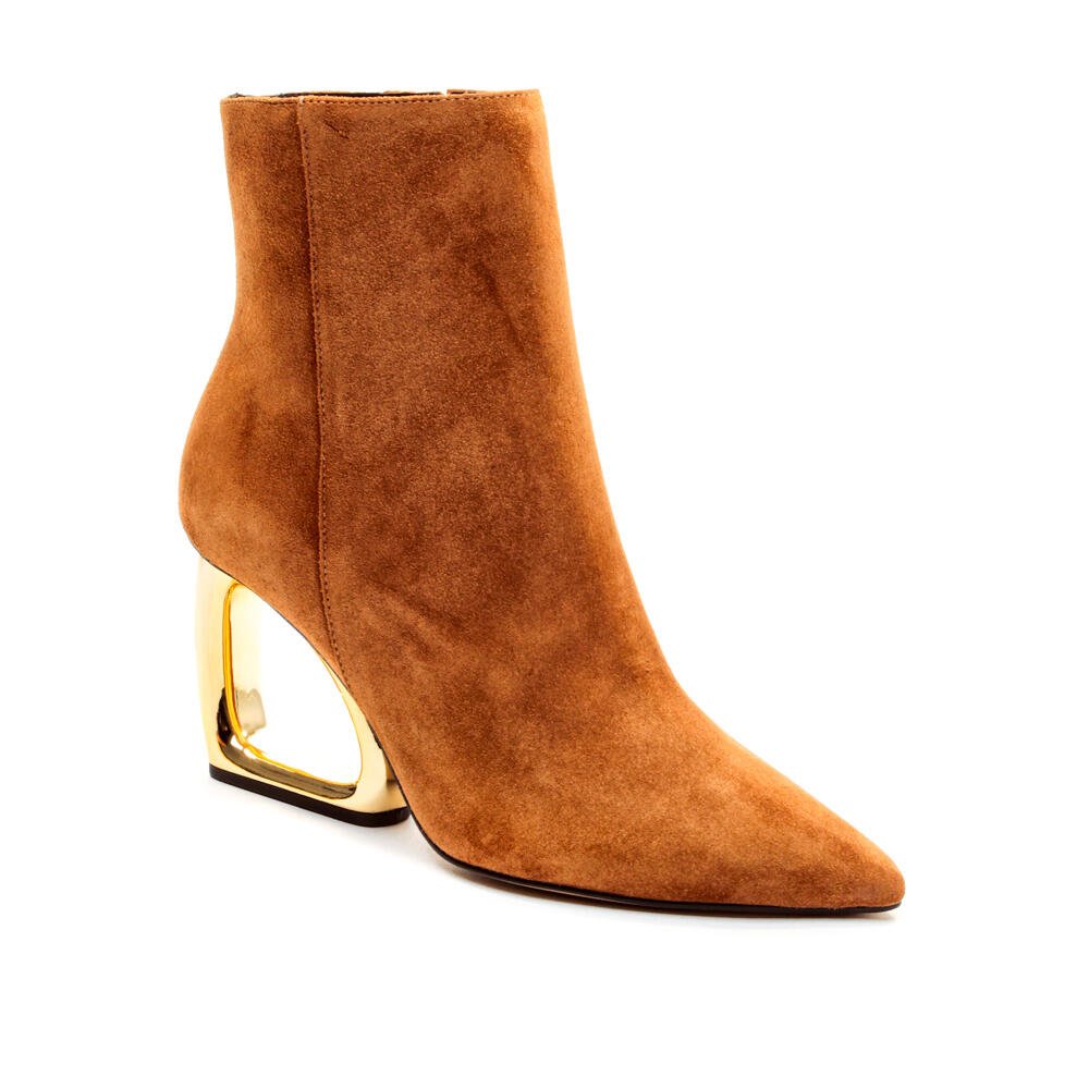 Bota Couro Marrom Cano Curto Cecconello 2202001-13 Marrom/Dourado 3