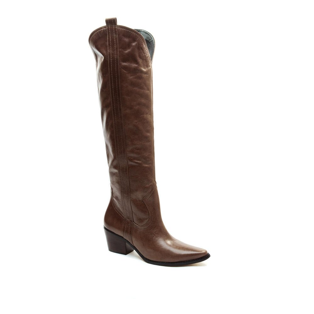 Bota Couro Marrom Cano Longo Cecconello 2619002-3 Marrom 3