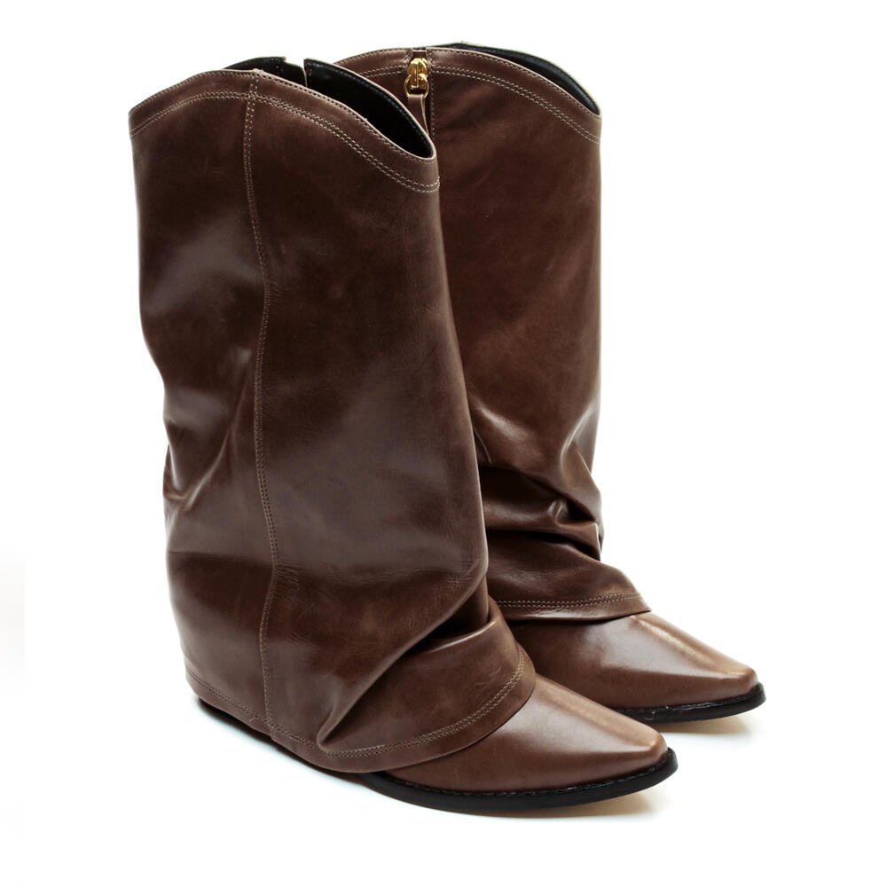 Bota Couro Marrom Cano Médio Cecconello 2619006-3 Marrom 5