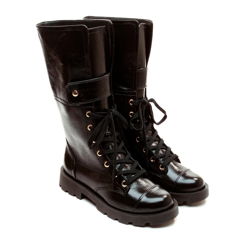 Bota Couro Preto Cano Médio Cecconello 2622004-1 Preto 5