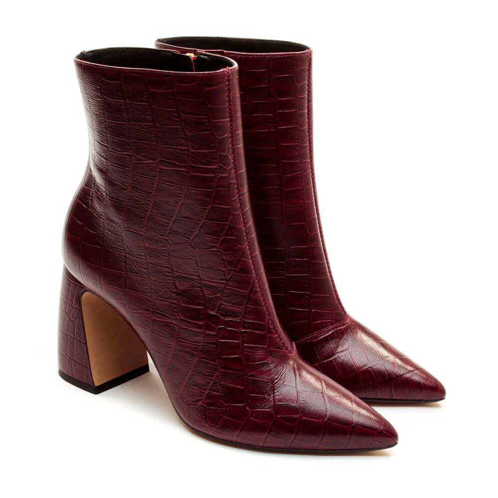 Bota Couro Bordô Cano Curto Cecconello 2626001-1 Bordô 5