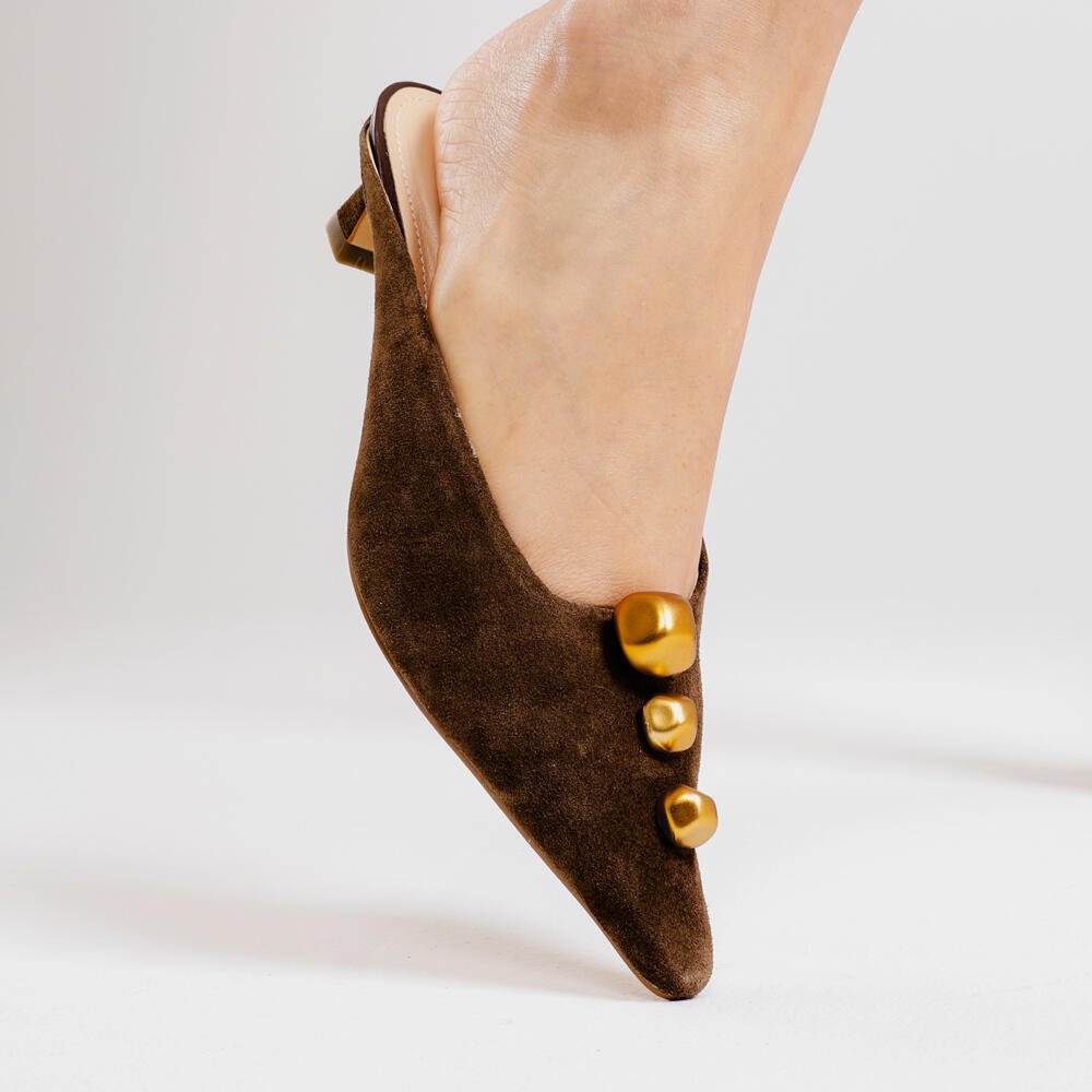 Mule Couro Marrom Salto Baixo Cecconello 2639010-1 Marrom 2